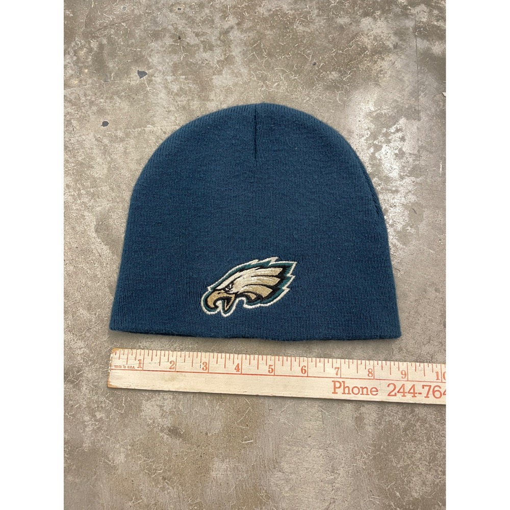 Yupoong Philadelphia Eagles Beanie Hat Mens Midnight Green Knit Cap NFL Logo - Picture 4 of 5